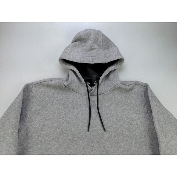 Mens Adidas Pullover Hoodie Size L Gray Big Wraparound Logo Sweatshirt - Picture 3 of 12